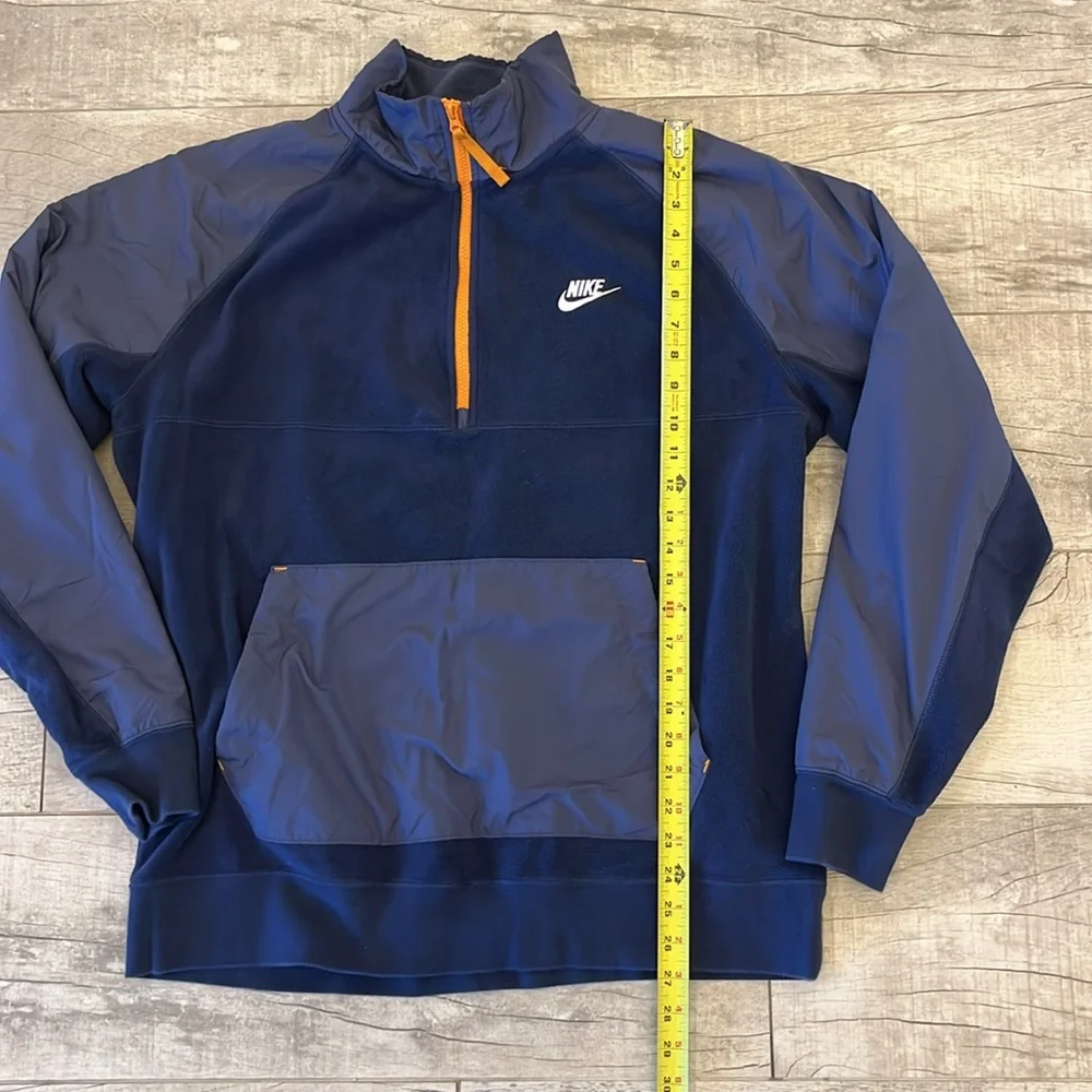 Men's L Nike Sportswear Fleece 1/2‎ Zip Pullover Sweatshirt Blue